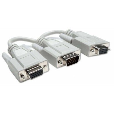 Cable Y para VGA Mahattan - HD15 Macho a 2x HD15 Hembra - 15 cm - 328302