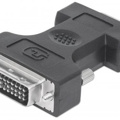 Adaptador de Video Manhattan - DVI-I a VGA - Macho a Hembra - Negro - 328883