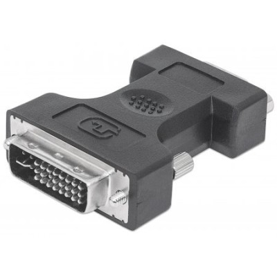 Adaptador de Video Manhattan - DVI-I a VGA - Macho a Hembra - Negro - 328883