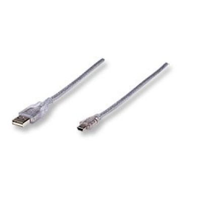 Cable USB de Alta Velocidad 2.0 a macho / B Mini de 5 pines - 1.8 metros - Transparente - 333412
