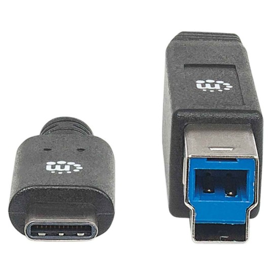 Cable Manhattan 3364998 - USB-C a USB-B - Super Velocidad - 3A - 2m - Negro - 3364998