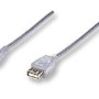 Cable de Extensión Manhattan 340496 - USB 2.0 - 3m - Plata - 340496