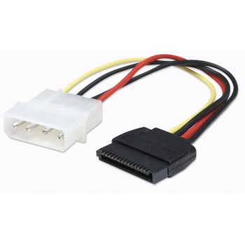 Cable de Alimentación Manhattan - Molex 4 Pines - SATA 15 Pines - 16cm - 342766