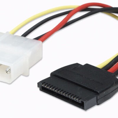 Cable de Alimentación Manhattan - Molex 4 Pines - SATA 15 Pines - 16cm - 342766