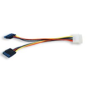 Cable de Alimentación Manhattan - Molex 4 Pines a 2x SATA 15 Pines - 15cm - 349369