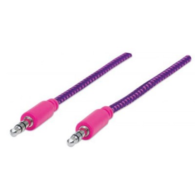 Cable Stereo Manhattan 352826 - 3.5mm - Macho a Macho - 1.0m - Púrpura / Rosa - 352826