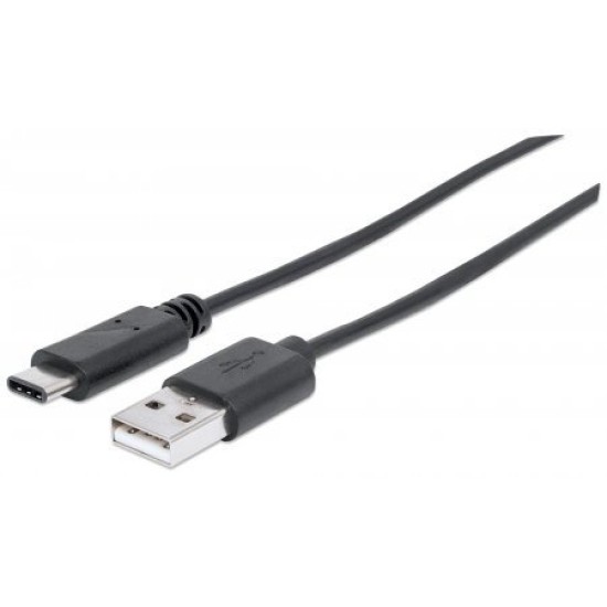 Cable Manhattan 353298 - 1m - USB A / USB C - Negro - 353298