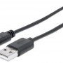 Cable Manhattan 353298 - 1m - USB A / USB C - Negro - 353298