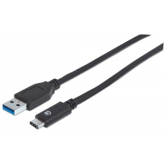 Cable Manhattan 353373 - USB-A a USB-C - 1m - Negro - 353373