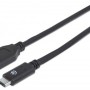 Cable Manhattan 353373 - USB-A a USB-C - 1m - Negro - 353373