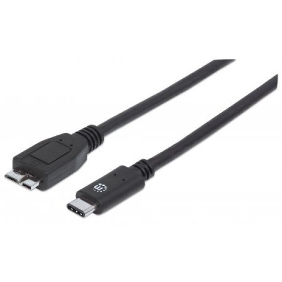 Cable Manhattan USB 3.1 Tipo C - Micro B - 1 M - 3amp - 353397