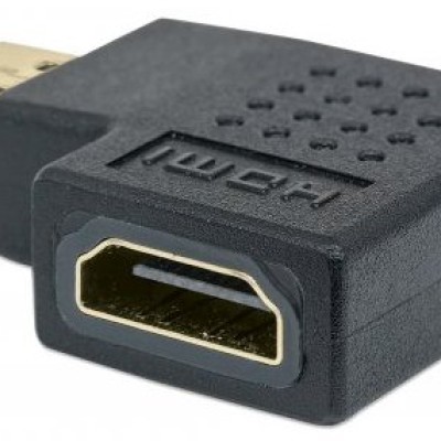 Adaptador de Video Manhattan 353496 - HDMI a HDMI - Hembra a Macho - Ángulo de 90° - 353496