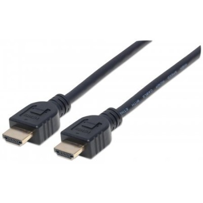 Cable HDMI Manhattan - 5 m - Intramuro - 3D - 4K - Baño de Oro - 353953 Cable HDMI Manhattan - 5 m - Intramuro - 3D - 4K - Baño de Oro - 353953