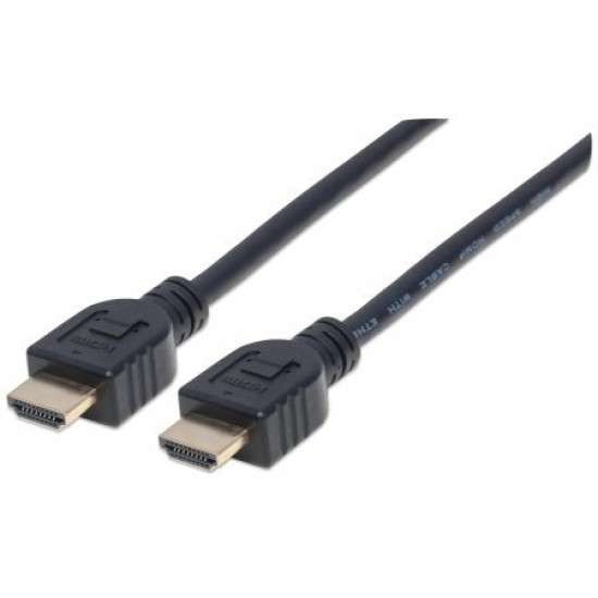 Cable HDMI Manhattan - 5 m - Intramuro - 3D - 4K - Baño de Oro - 353953