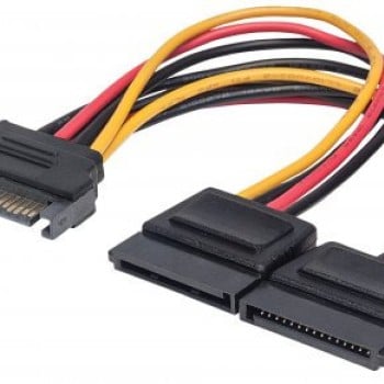 Cable SATA Manhattan 1 Macho a 2 Hembras 15cm Modelo 354554