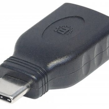 Adaptador USB Manhattan USB 3.1 a USB-C Hembra a Macho Negro Modelo 354646