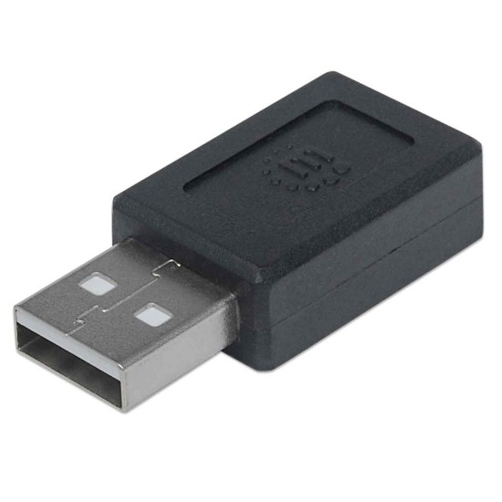 Adaptador Manhattan 354653 - USB C a USB A - Hembra a Macho - Negro - 354653