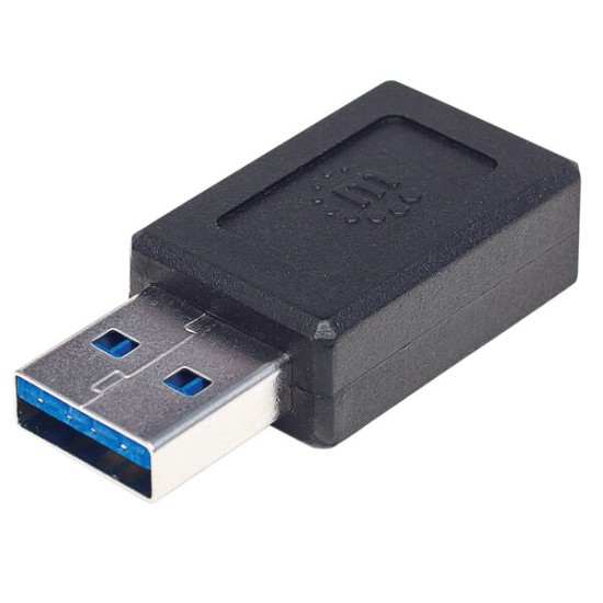 Adaptador Manhattan 354714 - USB A a USB C - Macho a Hembra - Negro - 354714