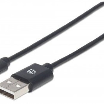 Cable Manhattan USB-A a USB-C 2 Metros Negro Modelo 354929