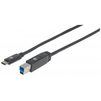 Cable USB Manhattan 354998 - USB C - USB B - Macho - 2 M - Negro - 354998