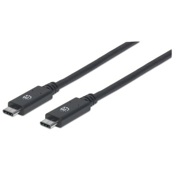 Cable USB Tipo-C Manhattan 355223 - USB-C Macho a USB-C Macho -1 M - Negro - 355223