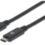 Cable USB Tipo-C Manhattan 355223 - USB-C Macho a USB-C Macho -1 M - Negro - 355223