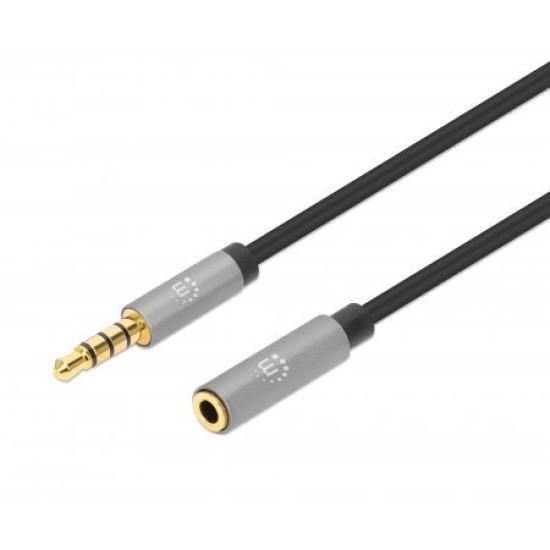 Extensión de Cable Auxiliar Manhattan 356039 - 3.5mm a 3.5mm - Macho a Hembra - 2M - 356039