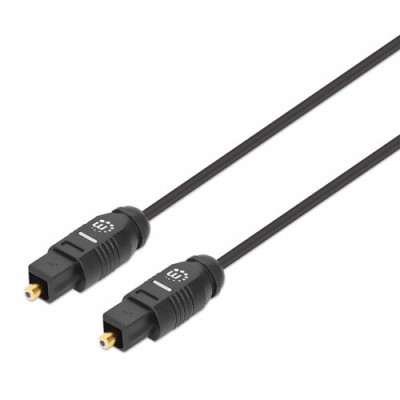 Cable de Audio Digital Óptico Manhattan 356060 - Toslink S/PDIF - 1m - Negro - 356060