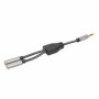 Adaptador Manhattan 356114 - 2x 3.5mm a 3.5mm - Hembra a Macho - 15cm - Negro con Plata - 356114