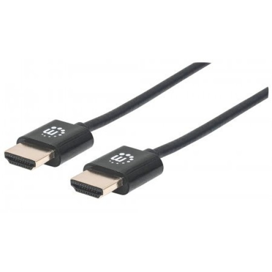 Cable HDMI Manhattan Ultradelgado - 1 M - Velocidad Ethernet - Negro - 394352