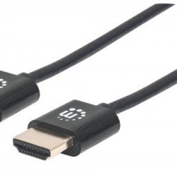 Cable HDMI Manhattan Ultradelgado 1.8m Macho/Macho Negro - Modelo 394369 Cable HDMI Manhattan Ultradelgado 1.8m Macho/Macho Negro - Modelo 394369
