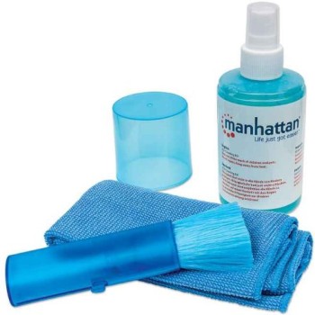 Kit de Limpieza Manhattan para Pantallas LCD - 200 ml con Paños de Microfibra - Modelo 421027
