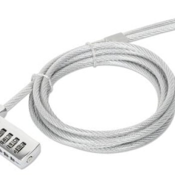 Candado de Seguridad Manhattan con Combinación de 4 Dígitos, Cable 2m Plata Modelo 440448 Candado de Seguridad Manhattan con Combinación de 4 Dígitos, Cable 2m Plata Modelo 440448