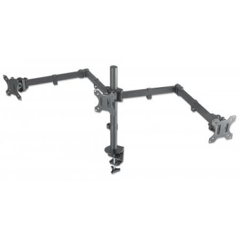 Soporte Manhattan 461658 - 13" a 27" - Soporta 7Kg - Para 3 Monitores - Movimiento Articulado - 461658