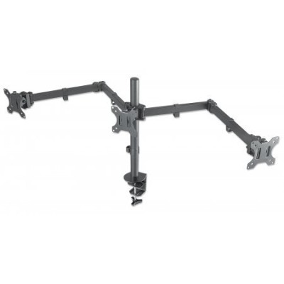 Soporte Manhattan 461658 - 13" a 27" - Soporta 7Kg - Para 3 Monitores - Movimiento Articulado - 461658