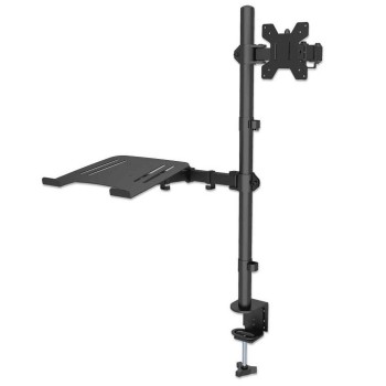Soporte de Escritorio Manhattan 462136 - 13" a 32" - Soporta 8kg - Para un Monitor y una Laptop  - 462136
