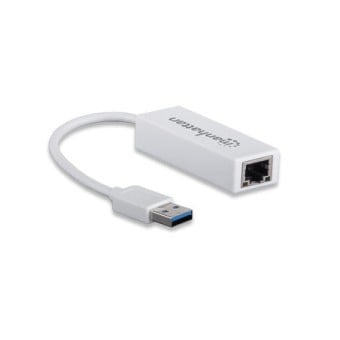 Adaptador de Red Manhattan Fast Ethernet a USB 3.0 Blanco Modelo 506847