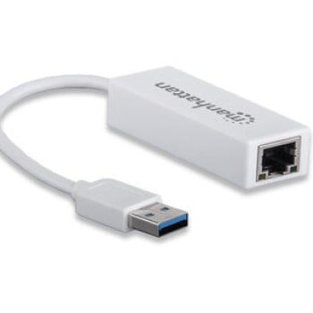 Adaptador de Red Manhattan - Fast Ethernet a USB 3.0 - Blanco - 506847