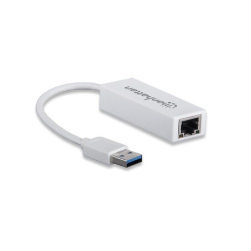 Adaptador de Red Manhattan Fast Ethernet a USB 3.0 Blanco Modelo 506847