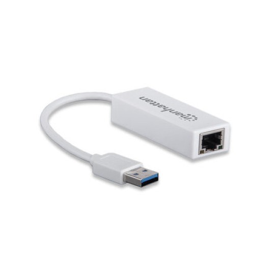 Adaptador de Red Manhattan - Fast Ethernet a USB 3.0 - Blanco - 506847