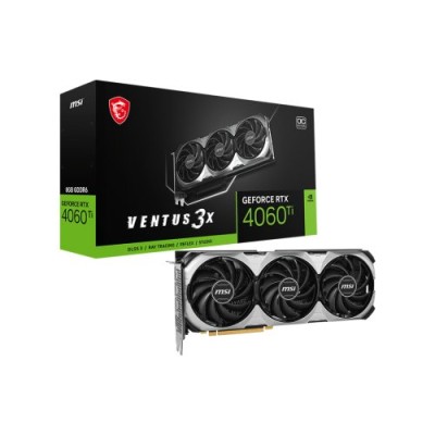 Tarjeta de Video MSI GeForce RTX 4060 Ti VENTUS 3X 8G OC - 8GB - 128-Bit - PCI-E 4.0 - GDDR6 - HDMI - DisplayPort - RTX 4060 Ti VENTUS 3X 8G OC