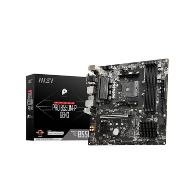 Tarjeta Madre MSI PRO B550M-P GEN3 - Socket AM4 - 4xDDR4 - 4400+MHz - HDMI - VGA - DVI-D - M.2 - USB 2.0/3.2 - Micro ATX - PRO B550M-P GEN3