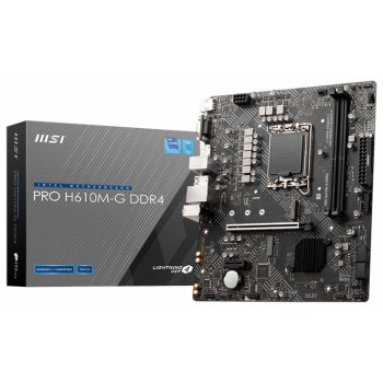 Tarjeta Madre MSI PRO H610M-G DDR4 - Socket 1700 - 2xDDR4 - 2133/2400/2666MHz - VGA - HDMI - M.2 - USB 2.0/3.2 - Micro ATX - PRO H610M-G DDR4