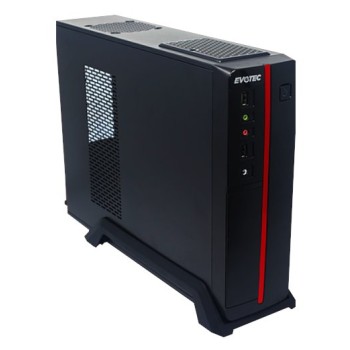 Gabinete Evotec Viena Slim - M-ATX - Fuente 600W - Negro/Rojo - EV-1011