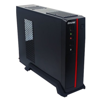 Gabinete Evotec Viena Slim - M-ATX - Fuente 600W - Negro/Rojo - EV-1011