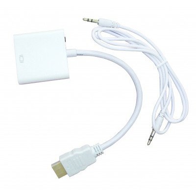 Convertidor Naceb NA-235 - HDMI a VGA- Con Audio 3.5 mm - Blanco - NA-235