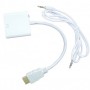 Convertidor Naceb NA-235 - HDMI a VGA- Con Audio 3.5 mm - Blanco - NA-235