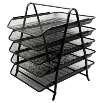 Charola Organizadora Nextep NE-162GN - Malla Metálica - Tamaño Oficio - 5 Niveles - Negro - NE-162GN