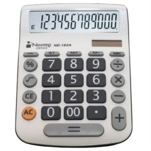 Calculadora de Escritorio Nextep NE-182A - 12 Dígitos - Dual Solar/Batería - 2 Unidades