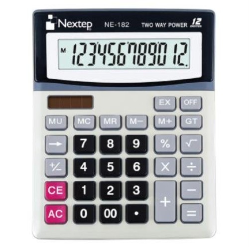 Calculadora de Semi Escritorio Nextep NE-182 - 12 Dígitos Gris - 2 Piezas